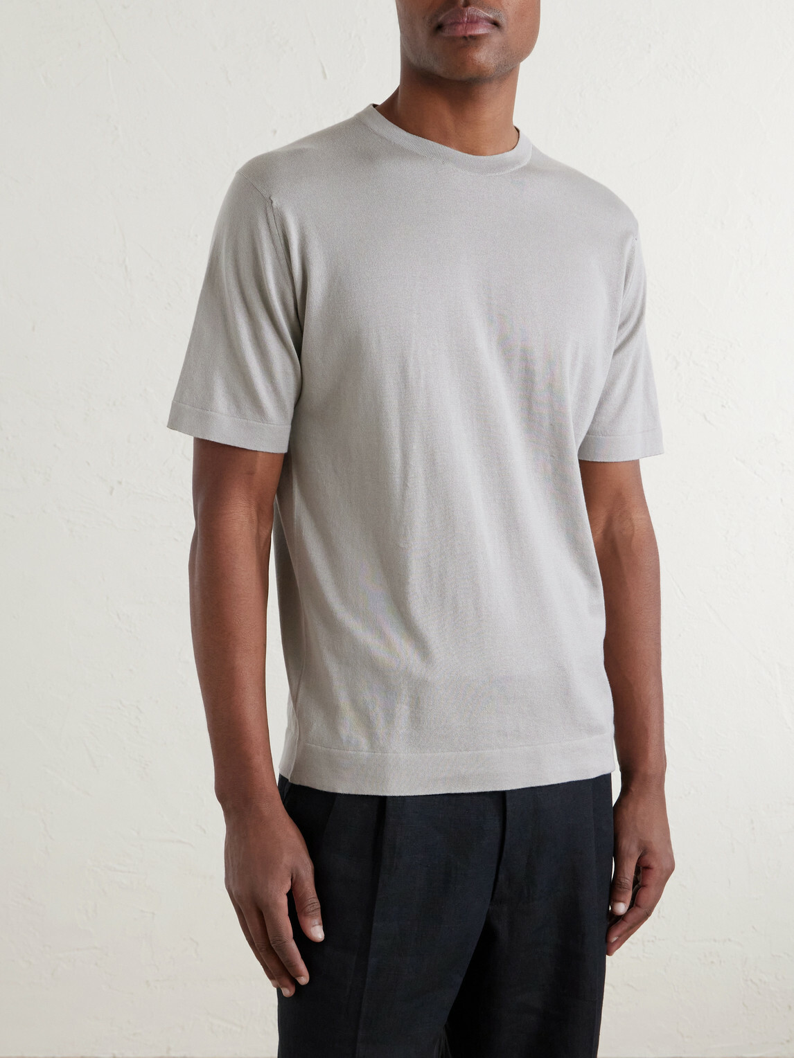 John Smedley - Lorca Slim-Fit Sea Island Cotton T-Shirt - Gray
