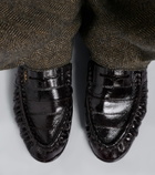 Saint Laurent Cassandre croc-effect leather loafers