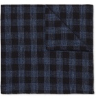 Oliver Spencer - Checked Cotton Pocket Square - Blue