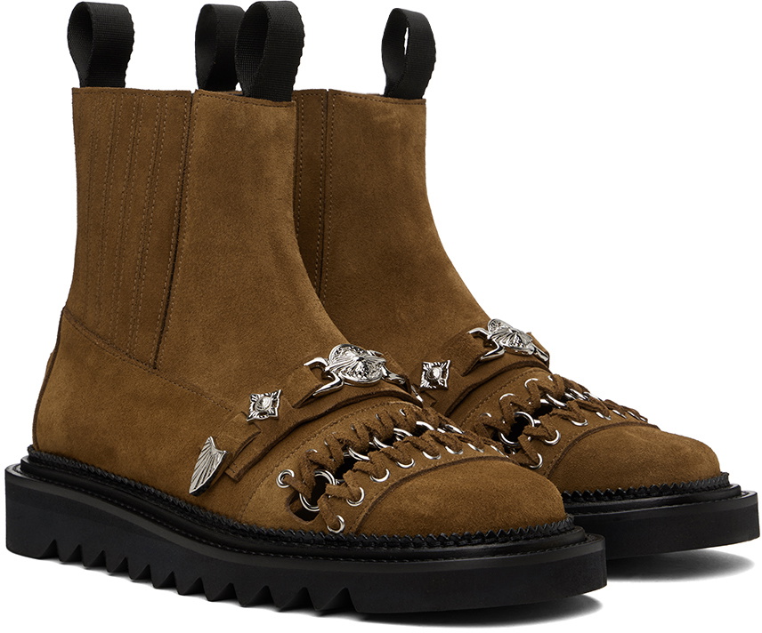 Toga Virilis Brown Suede Chelsea Boots