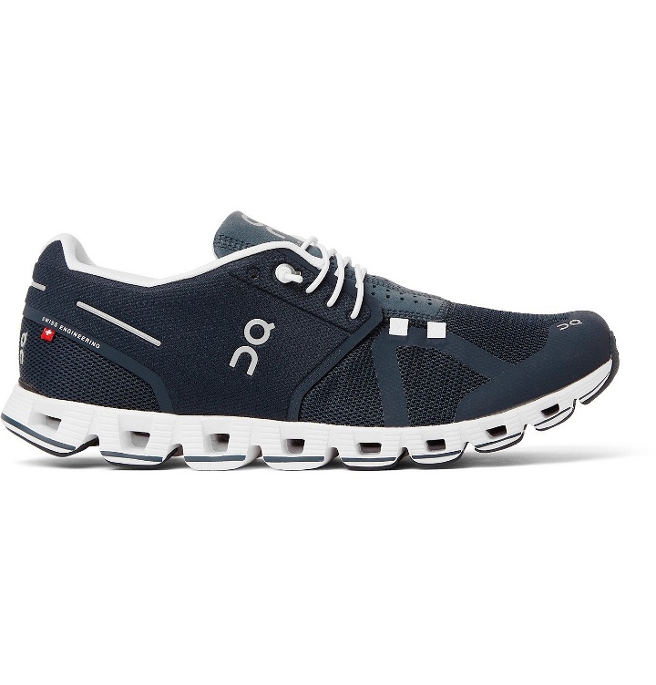 Photo: On - Cloud Mesh Slip-On Running Sneakers - Blue