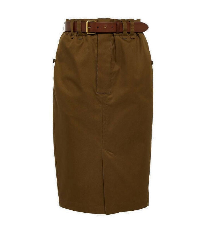Photo: Saint Laurent Cotton twill pencil skirt