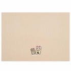 BEAMS JAPAN Embroidery Tea Mat - Beckoning Cat in Beige 