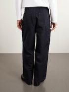 A.PRESSE - Vintage Wide-Leg Cotton, Hemp and Silk-Blend Canvas Trousers - Black