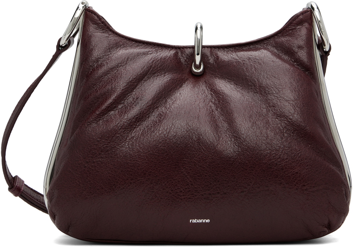 Rabanne Burgundy Small Ring Leather Bag