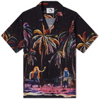 Endless Joy Rimba Dark Beach Print Vacation Shirt