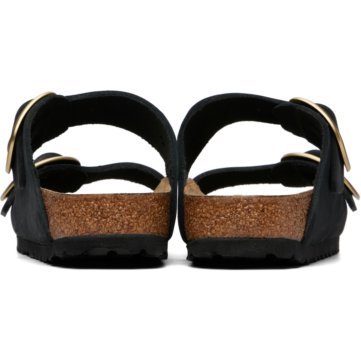Birkenstock Black Narrow Arizona Big Buckle Nubuck Sandals
