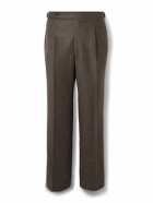 Stòffa - Straight-Leg Pleated Wool and Cashmere-Blend Trousers - Brown