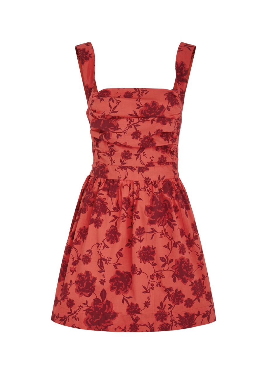 Free People Meet Me In Maui Stretch-cotton Mini Dress Red