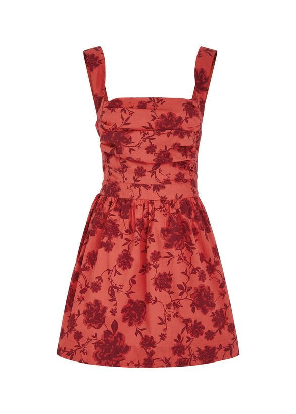 Photo: Free People Meet Me In Maui Stretch-cotton Mini Dress Red