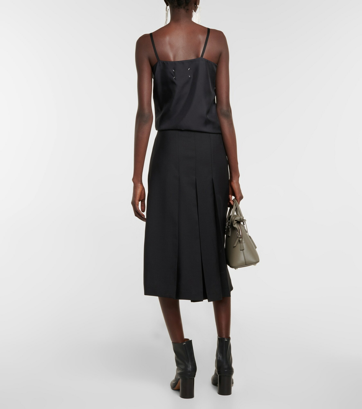 Maison Margiela - Asymmetric wool and silk midi dress Maison