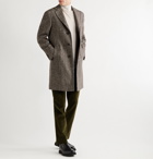 Canali - Wool-Blend Herringbone Overcoat - Brown
