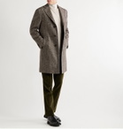 Canali - Wool-Blend Herringbone Overcoat - Brown