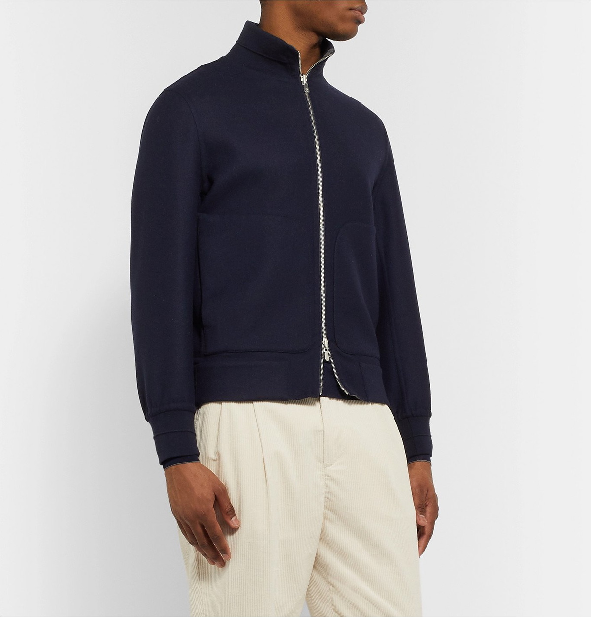 Brunello Cucinelli - Reversible Cashmere and Silk-Blend Bomber Jacket ...