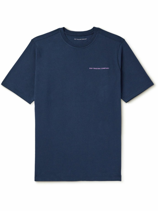 Photo: Pop Trading Company - Logo-Print Cotton-Jersey T-Shirt - Blue