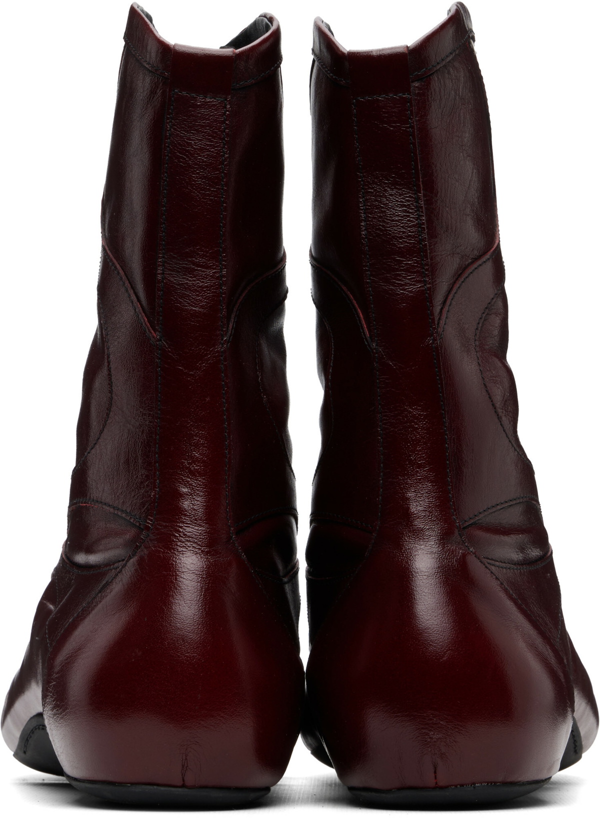 Dries Van Noten Red Leather High Top Sneakers
