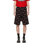 McQ Alexander McQueen Black All Over Racing Logo Low Shorts