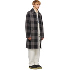 Acne Studios Grey Wool Check Coat