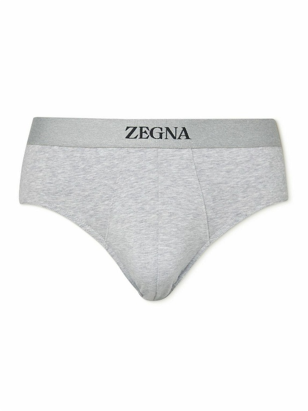 Photo: Zegna - Stretch-Cotton Boxer Briefs - Gray