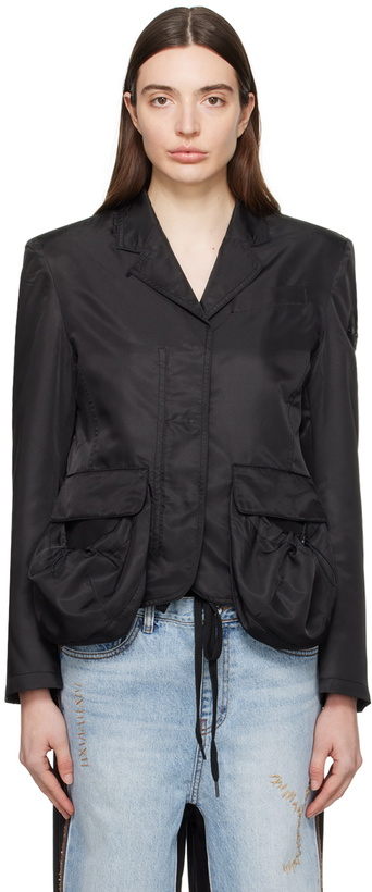 Photo: OPEN YY Black Patch Pocket Jacket