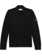 Stone Island - Wool-Blend Polo Shirt - Black