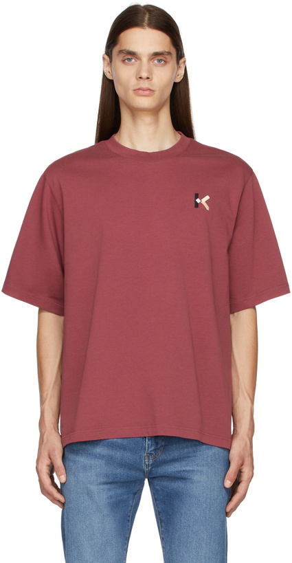 Photo: Kenzo Burgundy Loose-Fit K-Logo T-Shirt