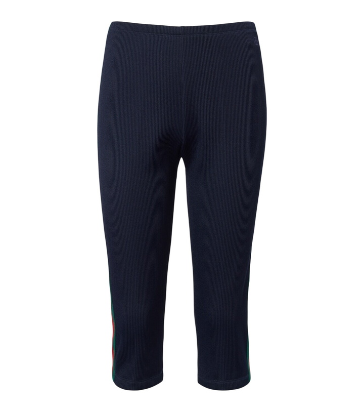 Photo: Gucci Web Stripe ribbed-knit jersey capri pants