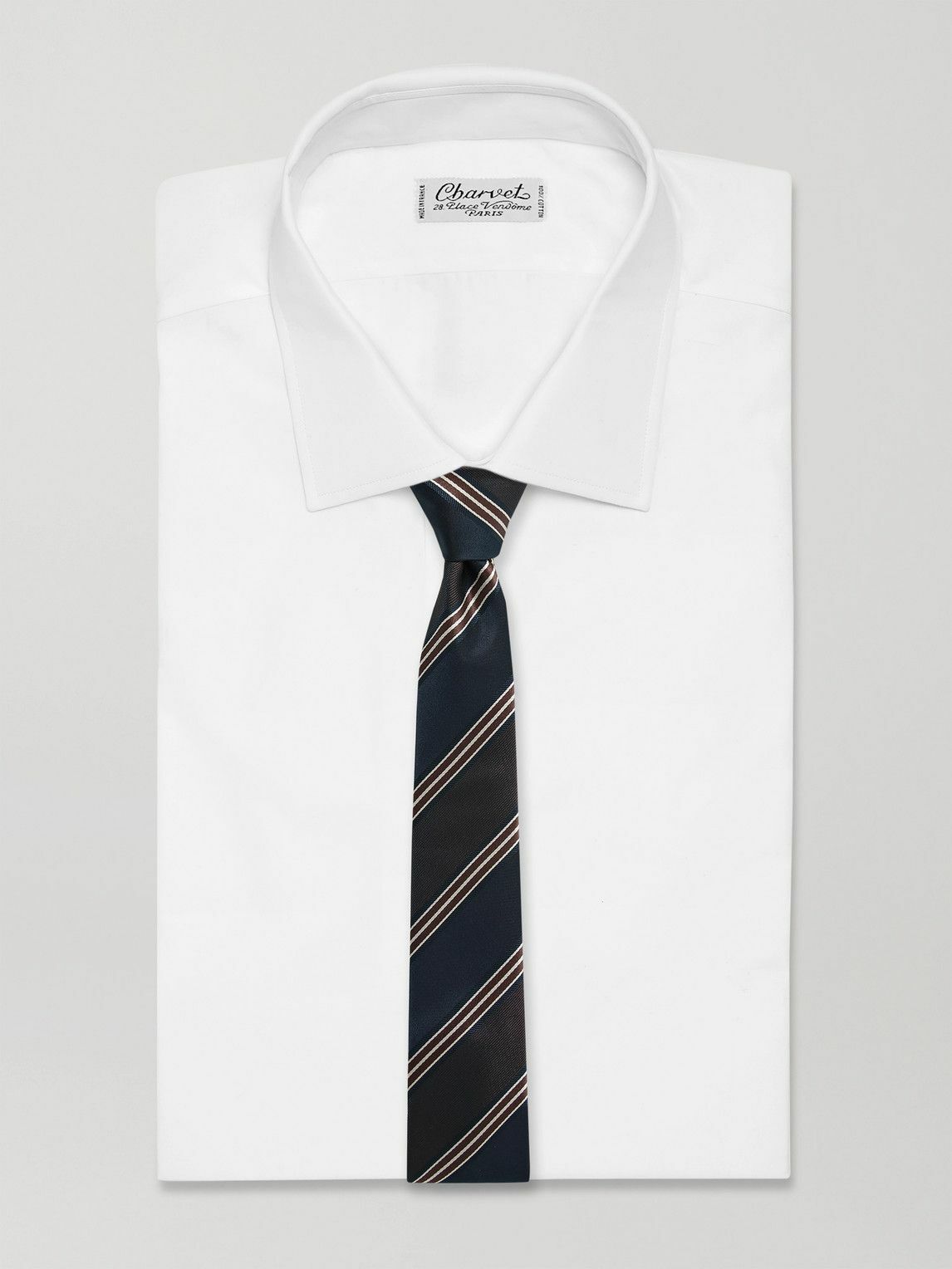 Lardini - 6cm Striped Silk-Gabardine Tie