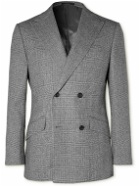 Kingsman - Double-Breasted Checked Wool Suit Jacket - Gray