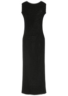 Delos Lyra Open-knit Maxi Dress Black