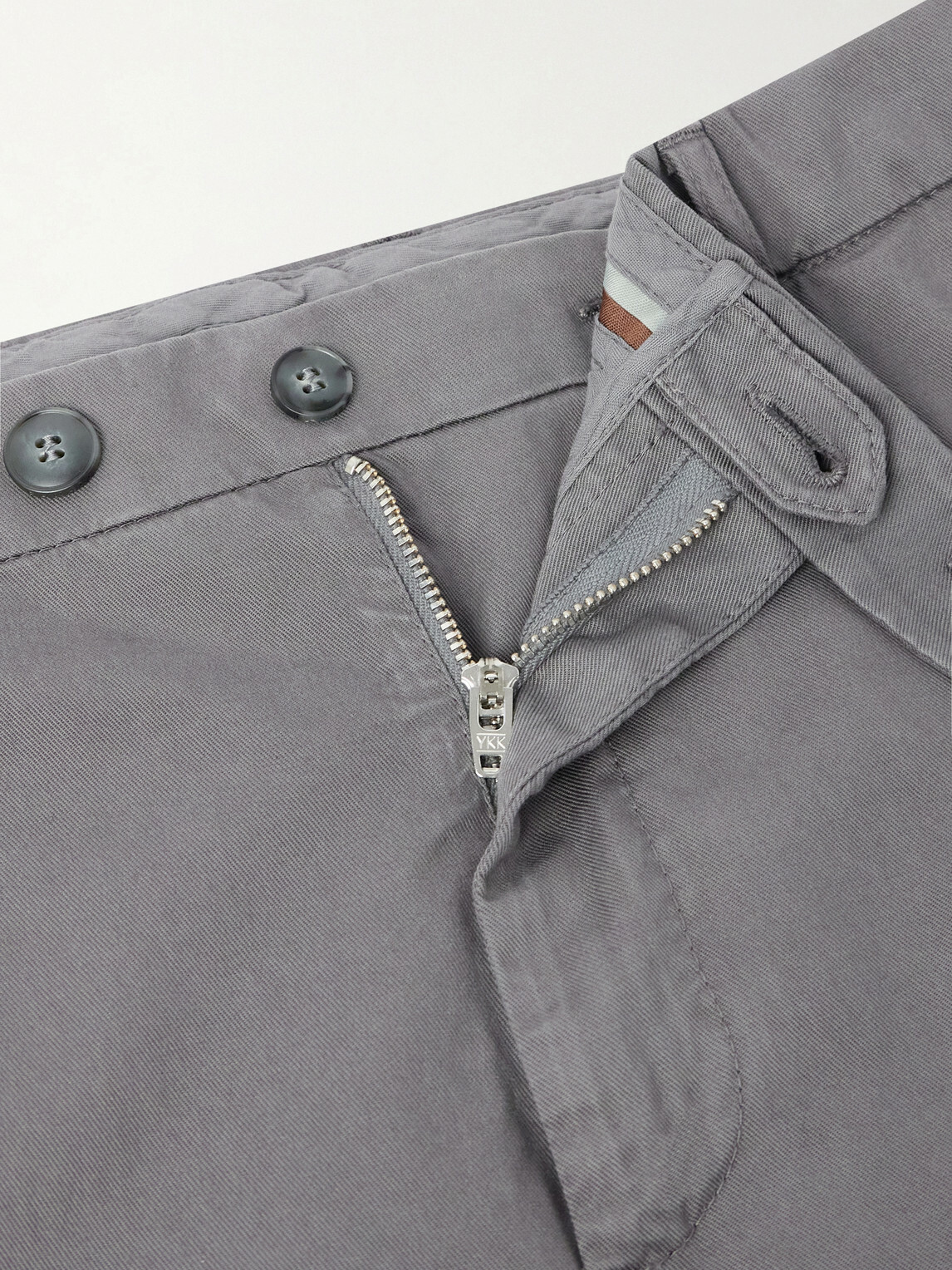 Canali - Slim-Fit Stretch Cotton-Blend Gabardine Trousers - Gray