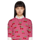 Gucci Red Crystal Strawberry Necklace
