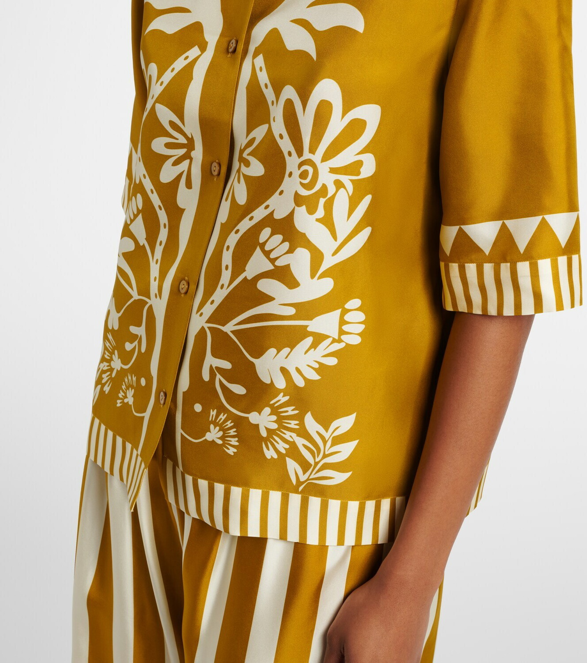 Eres Émeraude floral silk twill shirt
