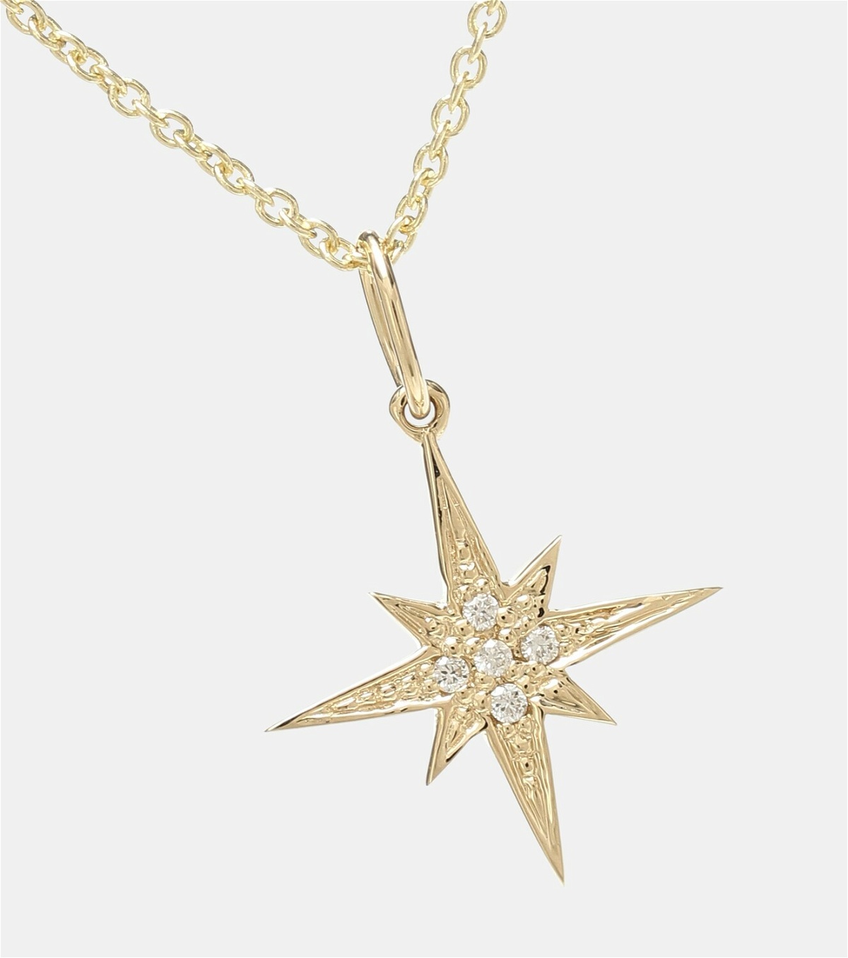 Sydney Evan Starburst Small 14kt yellow gold and diamond necklace