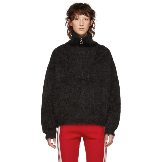 Photo: Isabel Marant Etoile Black Mohair Cyclan Zip-Up Sweater