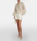 Valentino Vlogo wool and silk crêpe shorts