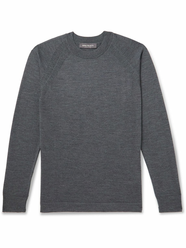 Photo: Norse Projects Arktisk - Tech Wool-Blend Sweater - Gray