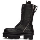 Rick Owens Black Double Zip Army Megatooth Boots