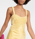 Simkhai - Roberta crochet and satin maxi dress