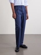 Drake's - Games Straight-Leg Herringbone Cotton Suit Trousers - Blue