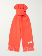 Mr P. - Logo-Appliquéd Fringed Cashmere Scarf