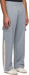 Palm Angels Gray Classic Logo Cargo Track Pants