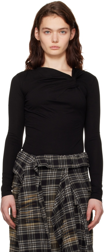 Photo: Juun.J Black Twist Long Sleeve T-shirt