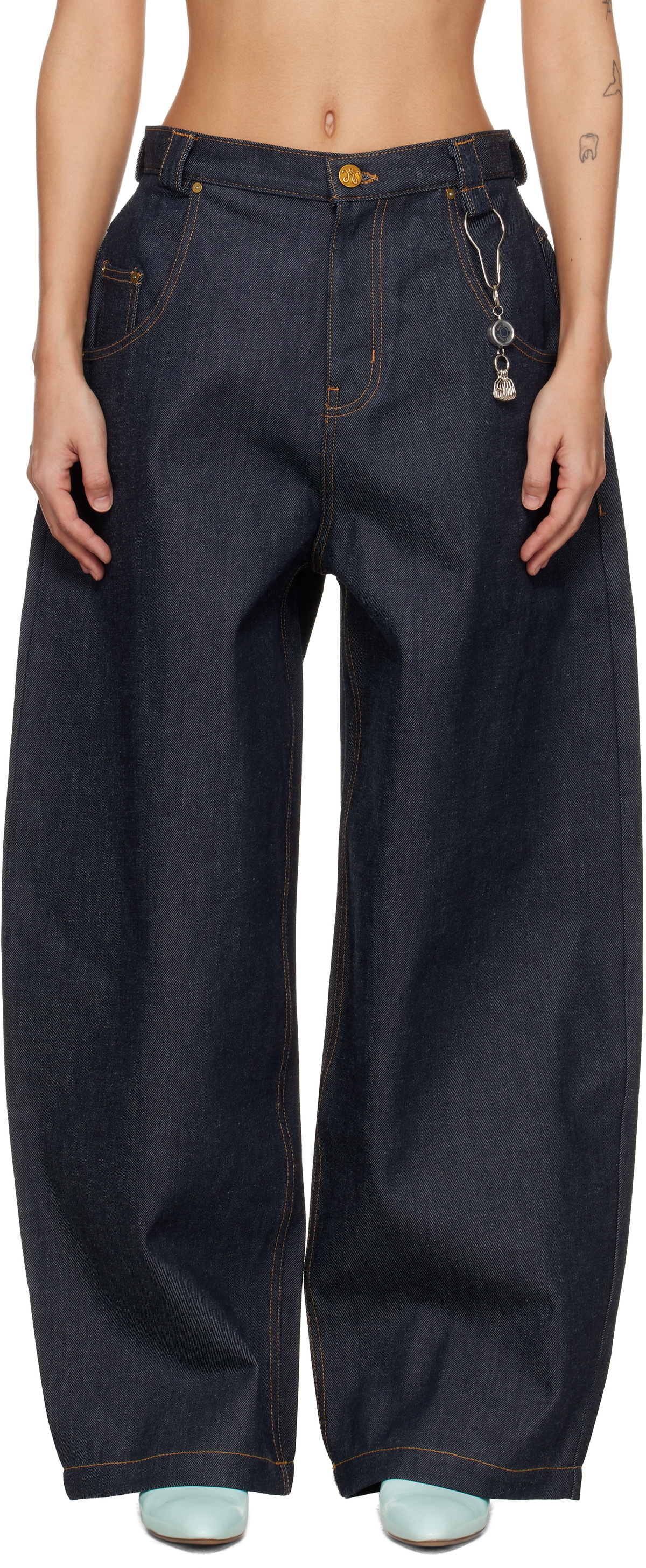WILLY CHAVARRIA Navy Bad Girl Jeans
