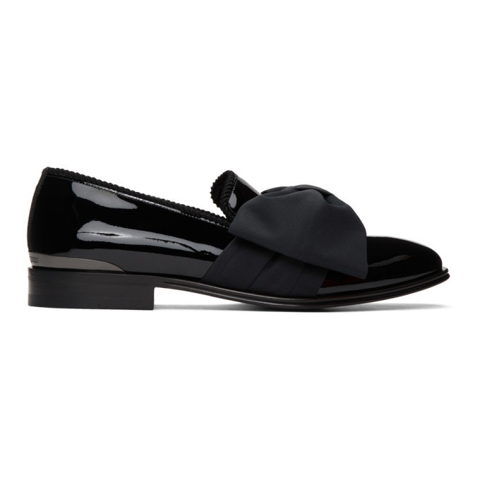Photo: Alexander McQueen Black Patent Bow Loafers