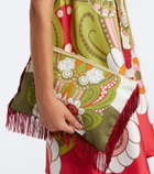 La DoubleJ Fringed printed cotton canvas pouch
