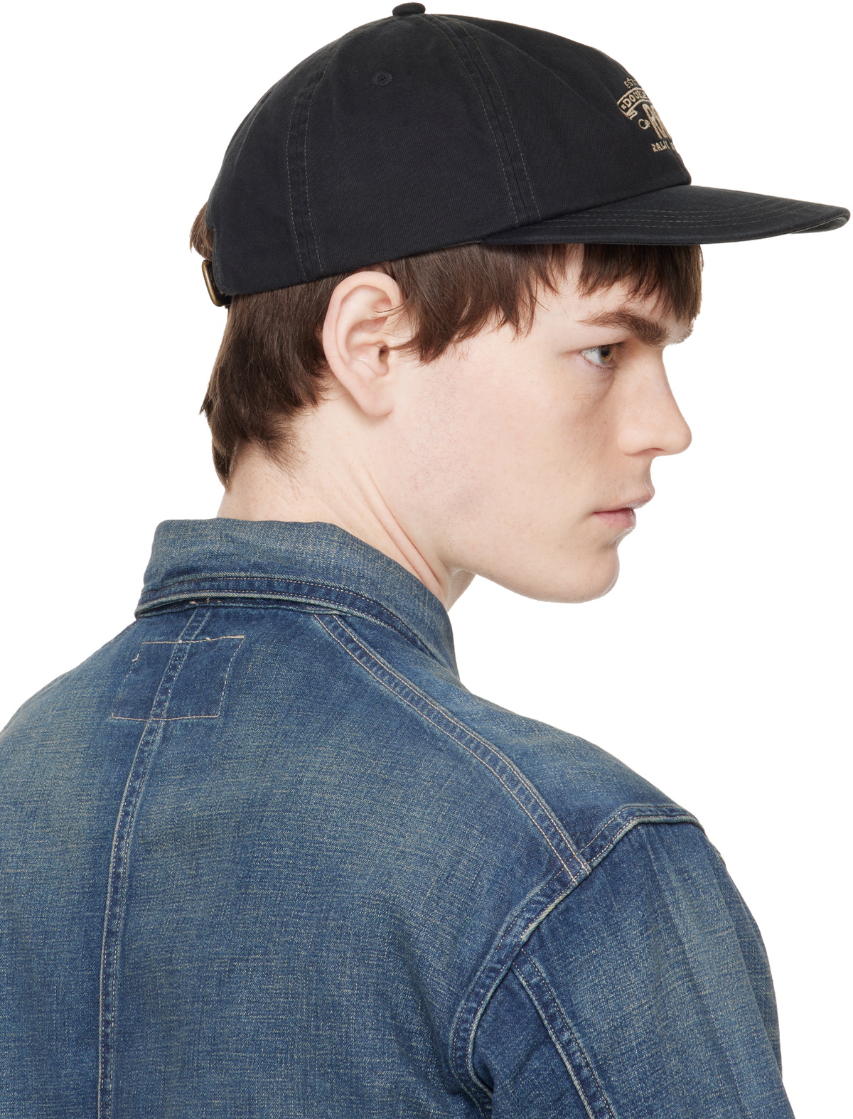 RRL Black Ranch Logo Twill Ball Cap