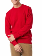 MC2 Saint Barth Man Crewneck Red Sweater With St. Barth Embroidery