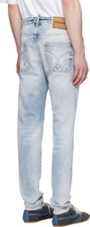 Dsquared2 Blue Light Diagonale Wash Teddy Jeans