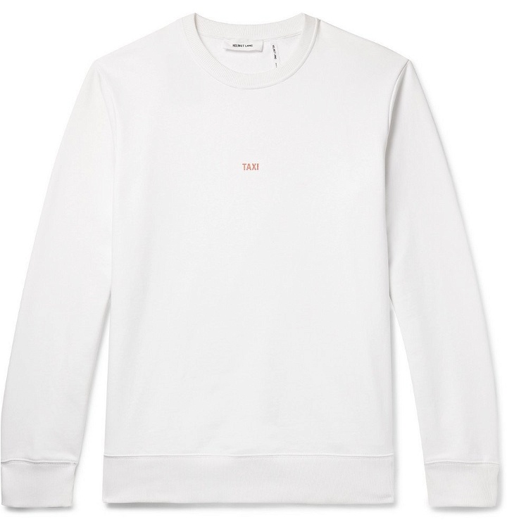 Photo: Helmut Lang - Taxi Paris Logo-Print Loopback Cotton-Jersey Sweatshirt - Men - White